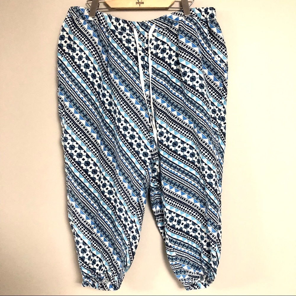 LANE BRYANT blue Aztec print joggers - Picture 2 of 6